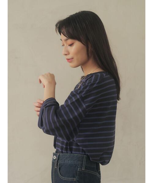 Green　Parks（グリーンパークス）の「ゆったりボーダープルオーバー＊（Tシャツ/カットソー・レディース・イエロー/ピンク/ブルー・FREE）」の10枚目の写真