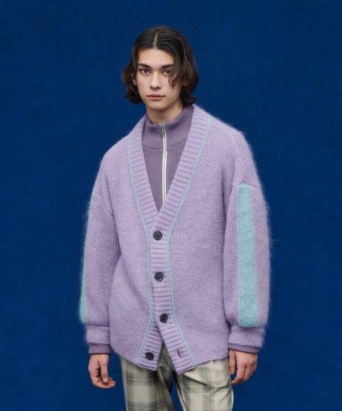 UNITED TOKYO（ユナイテッドトウキョウ）の「ラインモヘアカーデ（カーディガン/ボレロ・メンズ・ブラック/パープル/グレー・FREE）」の3枚目の写真