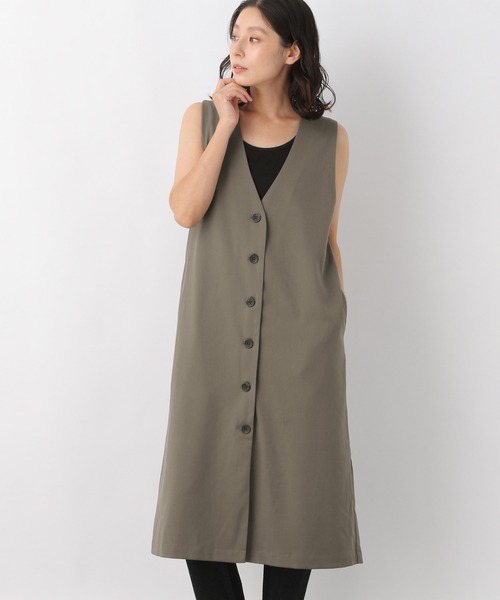 LEPSIM（レプシィム）の「ロングジレ　218668（その他アウター・レディース・ベージュ/グリーン・FREE）」の2枚目の写真