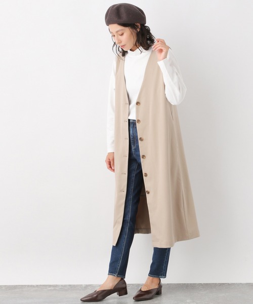 LEPSIM（レプシィム）の「ロングジレ　218668（その他アウター・レディース・ベージュ/グリーン・FREE）」の5枚目の写真