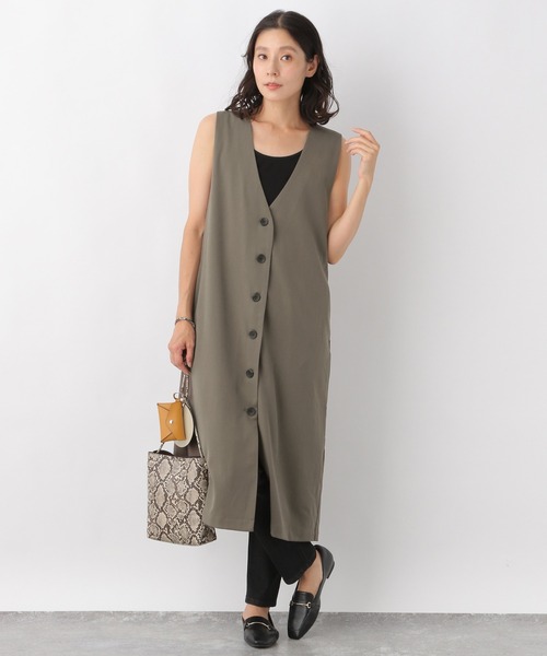 LEPSIM（レプシィム）の「ロングジレ　218668（その他アウター・レディース・ベージュ/グリーン・FREE）」の8枚目の写真