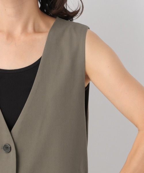 LEPSIM（レプシィム）の「ロングジレ　218668（その他アウター・レディース・ベージュ/グリーン・FREE）」の4枚目の写真