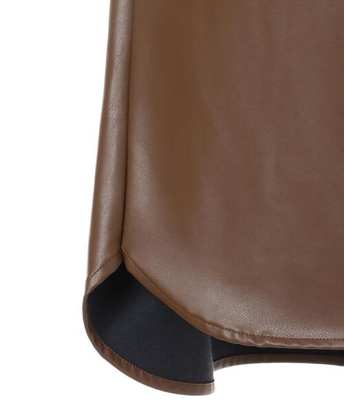 INGNI（イング）の「フェイクレザービッグジャケット(セットアップ対応)（ブルゾン・レディース・ブラック/ブラウン・M）」の5枚目の写真