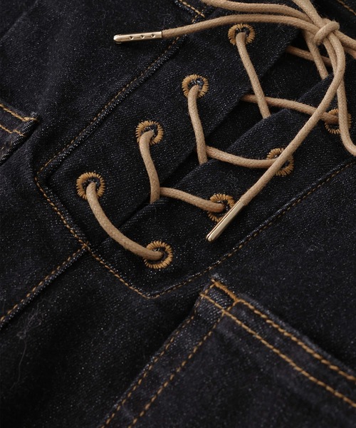 ROPE' PICNIC（ロペピクニック）の「デニムレースアップパンツ（デニムパンツ・レディース・ブラック/ネイビー/ダークブラウン・38/40/36）」の6枚目の写真