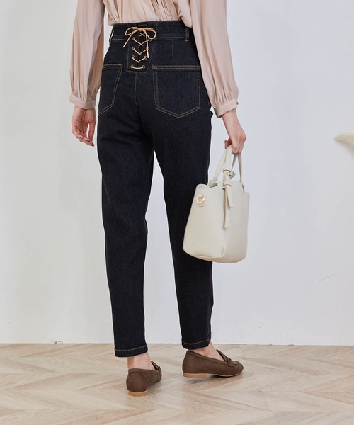 ROPE' PICNIC（ロペピクニック）の「デニムレースアップパンツ（デニムパンツ・レディース・ブラック/ネイビー/ダークブラウン・38/40/36）」の17枚目の写真