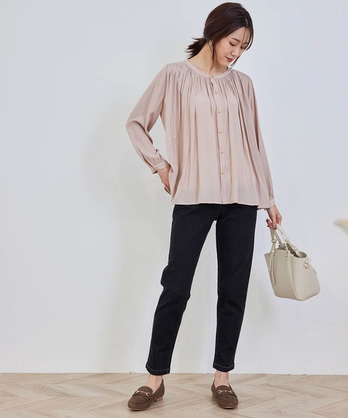 ROPE' PICNIC（ロペピクニック）の「デニムレースアップパンツ（デニムパンツ・レディース・ブラック/ネイビー/ダークブラウン・38/40/36）」の10枚目の写真