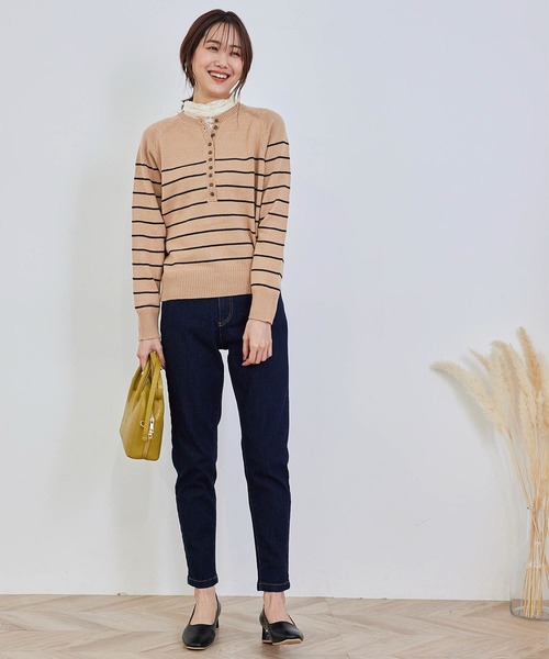 ROPE' PICNIC（ロペピクニック）の「デニムレースアップパンツ（デニムパンツ・レディース・ブラック/ネイビー/ダークブラウン・38/40/36）」の5枚目の写真