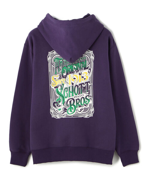 schott（ショット）の「Schott/ショット/CVC ZIP HOODIE "POLICIES AND PROCEDURES"（パーカー・メンズ・ゴールド/ブラック/パープル・MEDIUM/LARGE/X-LARGE）」の3枚目の写真