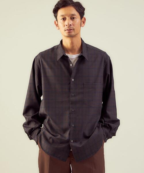 green label relaxing（グリーンレーベルリラクシング）の「ウォッシャブル ビエラ チェック ジャストルーズ シャツ -ストレッチ-（シャツ/ブラウス・メンズ・ブラック/モカ/ネイビー・L/M/S）」の4枚目の写真