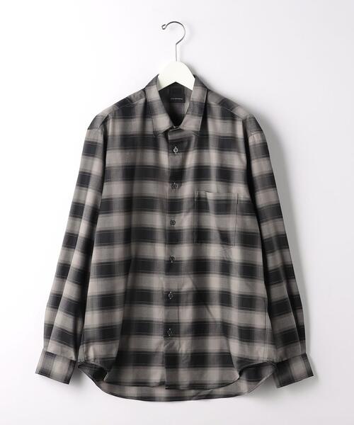 green label relaxing（グリーンレーベルリラクシング）の「ウォッシャブル ビエラ チェック ジャストルーズ シャツ -ストレッチ-（シャツ/ブラウス・メンズ・ブラック/モカ/ネイビー・L/M/S）」の20枚目の写真