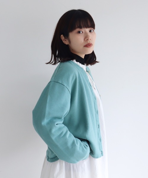 bulle de savon カーディガン AMBIDEX Store △1/48 wool 製品染め カーディガン(F ブルー