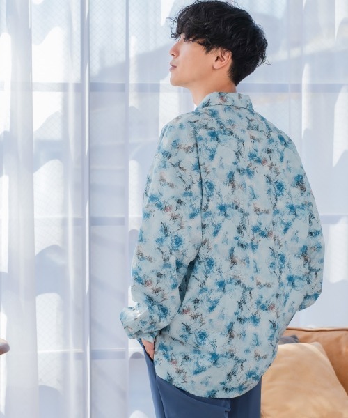 improves（インプローブス）の「総柄プリント 長袖 オープンカラーシャツ（シャツ/ブラウス・メンズ・ホワイト/ブラック/ブラウン/オフホワイト/サックスブルー/ブルー/ワイン・MEDIUM/LARGE）」の22枚目の写真