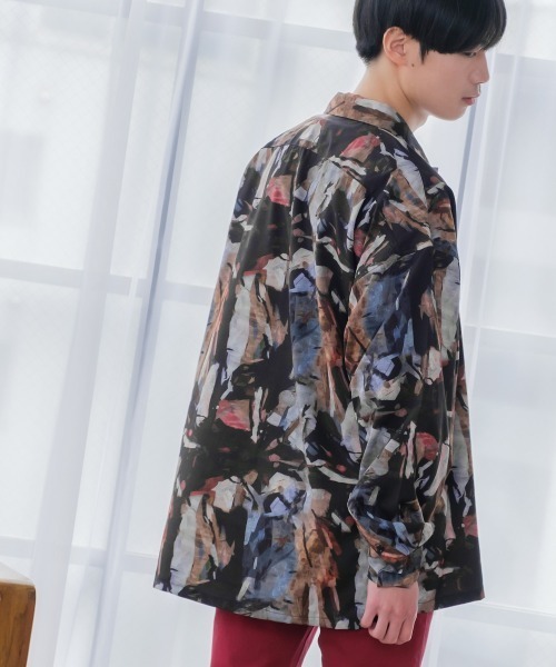 improves（インプローブス）の「総柄プリント 長袖 オープンカラーシャツ（シャツ/ブラウス・メンズ・ホワイト/ブラック/ブラウン/オフホワイト/サックスブルー/ブルー/ワイン・MEDIUM/LARGE）」の19枚目の写真