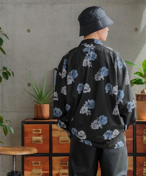 improves（インプローブス）の「総柄プリント 長袖 オープンカラーシャツ（シャツ/ブラウス・メンズ・ホワイト/ブラック/ブラウン/オフホワイト/サックスブルー/ブルー/ワイン・MEDIUM/LARGE）」の10枚目の写真