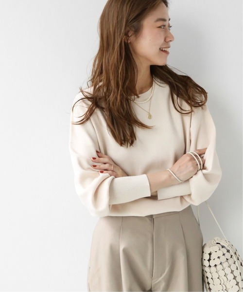 JOURNAL STANDARD relume(ジャーナルスタンダード レリューム)の「ウォッシャブルクルーネックプルオーバー◆(ニット/セーター・レディース・ブラック/ナチュラル/ボルドー・FREE)」の3枚目の写真