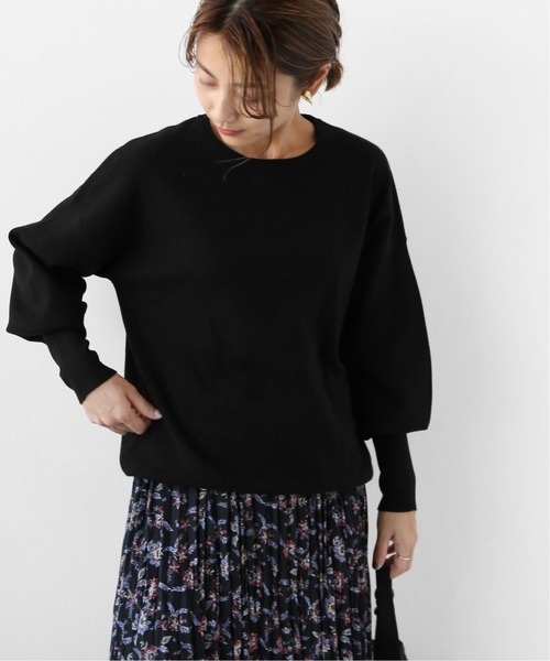 JOURNAL STANDARD relume(ジャーナルスタンダード レリューム)の「ウォッシャブルクルーネックプルオーバー◆(ニット/セーター・レディース・ブラック/ナチュラル/ボルドー・FREE)」の2枚目の写真