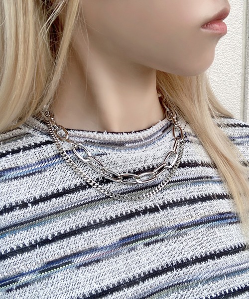 Figments(フィグメンツ)の「ダブルチェーンネックレス2(ネックレス・レディース・シルバー・FREE)」の1枚目の写真