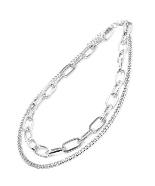 Figments(フィグメンツ)の「ダブルチェーンネックレス2(ネックレス・レディース・シルバー・FREE)」の4枚目の写真