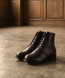 AAA+Feminine（サンエープラスフェミニン）の「AAA+Feminine 履き心地やわらかファスナー付きレースアップブーツ（ブーツ）」