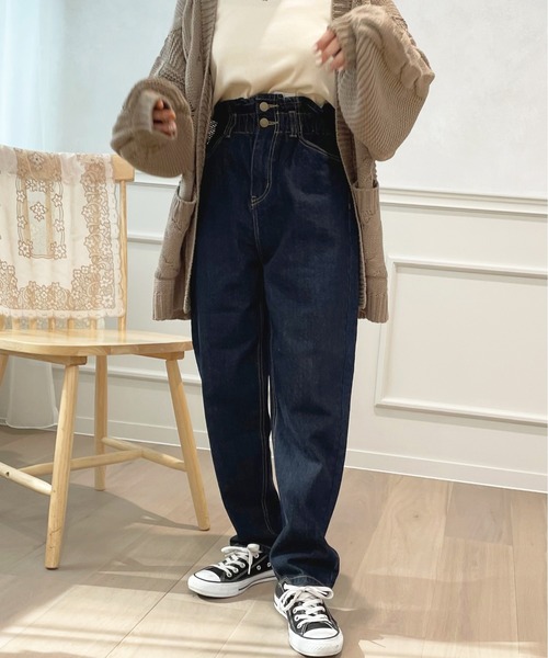 apres jour(アプレジュール)の「デニムテーパード【ZOZOTOWN限定アイテム】(デニムパンツ・レディース・ダークブルー/サックスブルー/グレー系その他/ブラック・MEDIUM/X-LARGE/SMALL)」の2枚目の写真