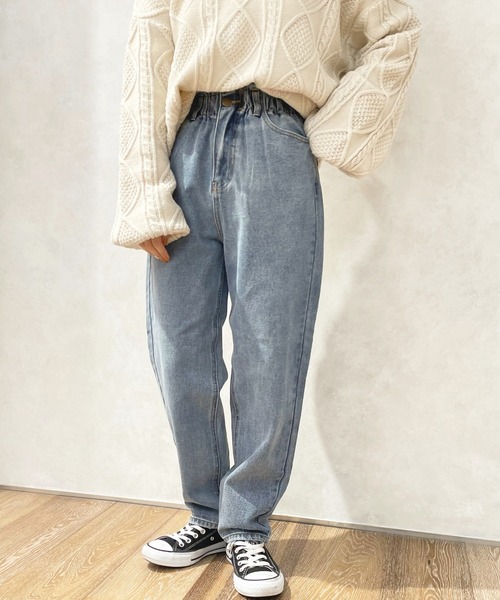 apres jour(アプレジュール)の「デニムテーパード【ZOZOTOWN限定アイテム】(デニムパンツ・レディース・ダークブルー/サックスブルー/グレー系その他/ブラック・MEDIUM/X-LARGE/SMALL)」の6枚目の写真