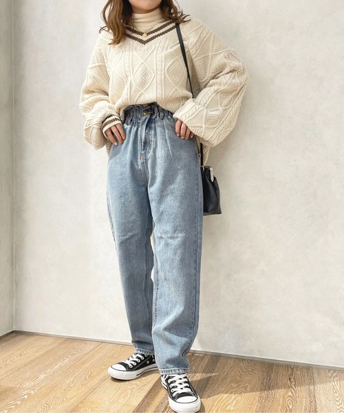 apres jour(アプレジュール)の「デニムテーパード【ZOZOTOWN限定アイテム】(デニムパンツ・レディース・ダークブルー/サックスブルー/グレー系その他/ブラック・MEDIUM/X-LARGE/SMALL)」の7枚目の写真