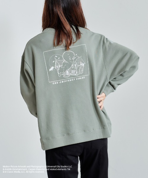 cepo(セポ)の「【CASPER】キャスパー×cepoコラボ バックプリントスウェット(スウェット・レディース・ベージュ/サックスブルー/チャコール・M)」の1枚目の写真