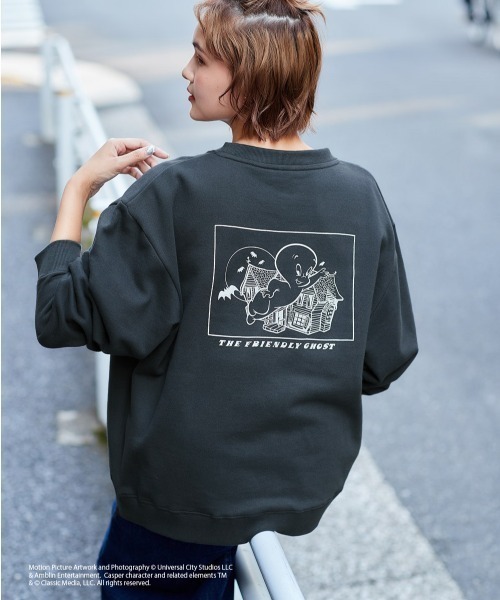 cepo(セポ)の「【CASPER】キャスパー×cepoコラボ バックプリントスウェット(スウェット・レディース・ベージュ/サックスブルー/チャコール・M)」の2枚目の写真