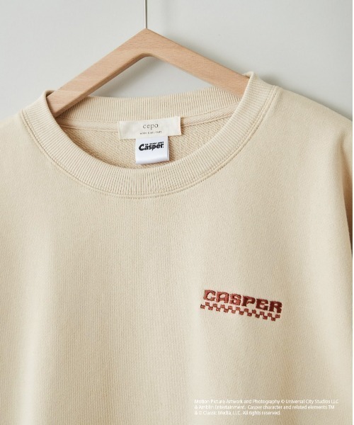 cepo(セポ)の「【CASPER】キャスパー×cepoコラボ バックプリントスウェット(スウェット・レディース・ベージュ/サックスブルー/チャコール・M)」の7枚目の写真