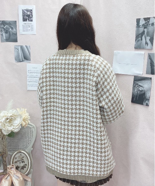 Swankiss(スワンキス)の「HB ribbon tweed knit C/D(カーディガン/ボレロ・レディース・ピンク/ベージュ/ブラック・FREE)」の15枚目の写真