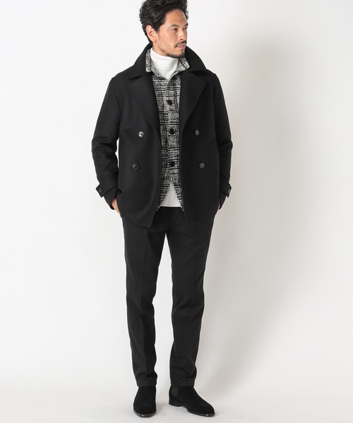 MEN'S BIGI(メンズビギ)の「<Bellandi/べランディ>ウールメルトンショートコート fabric made in italy(ピーコート・メンズ・ブラック/マスタード・01/02/03/04)」の21枚目の写真