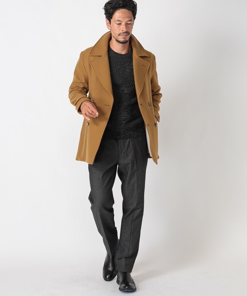 MEN'S BIGI(メンズビギ)の「<Bellandi/べランディ>ウールメルトンショートコート fabric made in italy(ピーコート・メンズ・ブラック/マスタード・01/02/03/04)」の7枚目の写真
