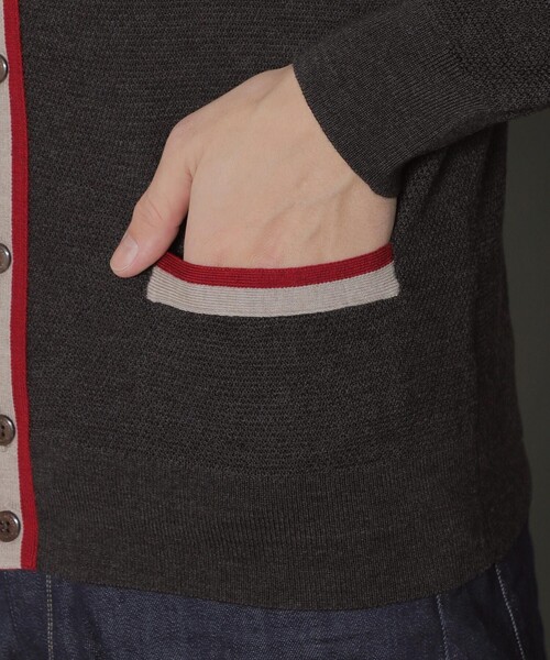 MACKINTOSH LONDON（マッキントッシュ ロンドン）の「12ゲージハウスボーダーニットカーディガン（カーディガン/ボレロ・メンズ・ブラウン系その他・M/LL/L）」の9枚目の写真