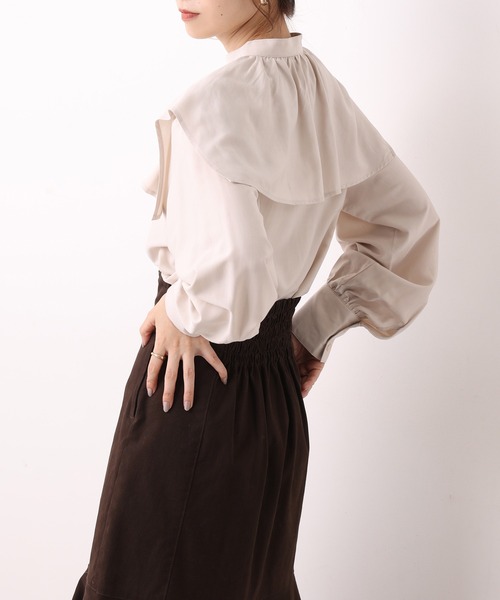 one after another NICE CLAUP（ワンアフターアナザーナイスクラップ）の「セーラーカラーブラウス（シャツ/ブラウス・レディース・ベージュ/オフホワイト/ピンク/ストライプ・FREE）」の14枚目の写真