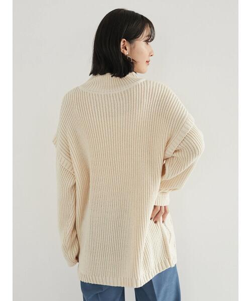 Green　Parks（グリーンパークス）の「・novem 9 ケーブルキリカエチュニック＊（ニット/セーター・レディース・グリーン/ブルーグリーン/アイボリー/ベージュ/チャコールグレー・FREE）」の12枚目の写真