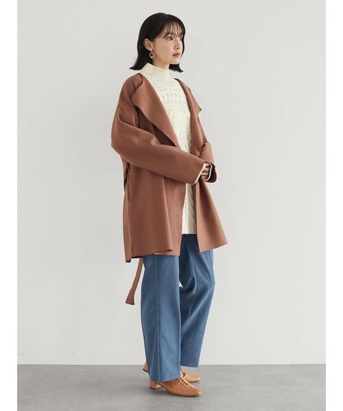 Green　Parks（グリーンパークス）の「・novem 9 ケーブルキリカエチュニック＊（ニット/セーター・レディース・グリーン/ブルーグリーン/アイボリー/ベージュ/チャコールグレー・FREE）」の15枚目の写真