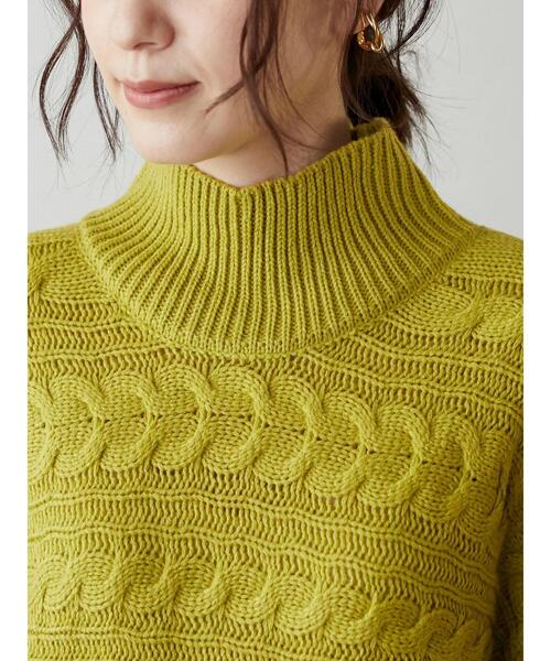 Green　Parks（グリーンパークス）の「・novem 9 ケーブルキリカエチュニック＊（ニット/セーター・レディース・グリーン/ブルーグリーン/アイボリー/ベージュ/チャコールグレー・FREE）」の22枚目の写真