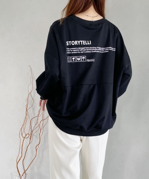 CLEA（クレア）の「バッグロゴプリントオーバー長袖Tシャツ/トップス（Tシャツ/カットソー・レディース・ホワイト/ブラック/グレー・FREE/L/M/XL）」の21枚目の写真