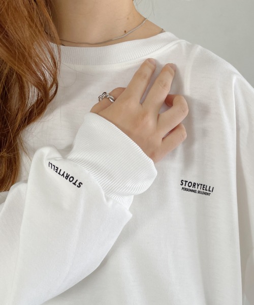 CLEA（クレア）の「バッグロゴプリントオーバー長袖Tシャツ/トップス（Tシャツ/カットソー・レディース・ホワイト/ブラック/グレー・FREE/L/M/XL）」の19枚目の写真