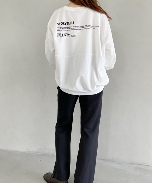 CLEA（クレア）の「バッグロゴプリントオーバー長袖Tシャツ/トップス（Tシャツ/カットソー・レディース・ホワイト/ブラック/グレー・FREE/L/M/XL）」の18枚目の写真