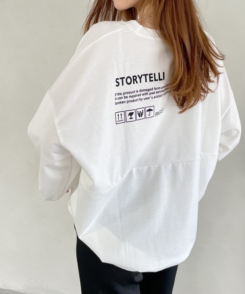 CLEA（クレア）の「バッグロゴプリントオーバー長袖Tシャツ/トップス（Tシャツ/カットソー・レディース・ホワイト/ブラック/グレー・FREE/L/M/XL）」の14枚目の写真