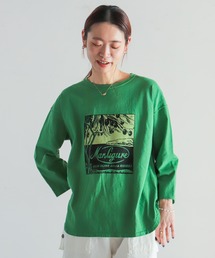 NOMBRE IMPAIR | オリーブプリント　8分袖カットソー(Tシャツ/カットソー)