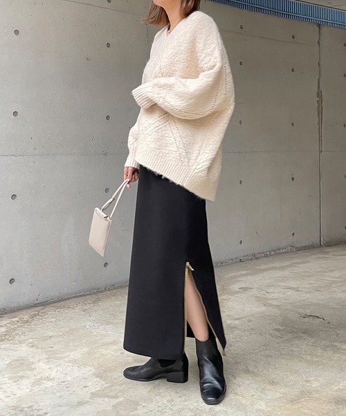 Drawer ドゥロワー サイドジップ レザー タイトスカート 36 DouDou（ドゥドゥ）の「サイドジップタイトスカート（スカート）」 - WEAR