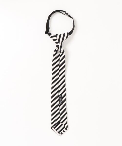 agnes b.(アニエスベー)の「J190 E Ties キッズ バイアスストライプ ワンタッチネクタイ(ネクタイ・キッズ・ブラック・UNI)」の3枚目の写真