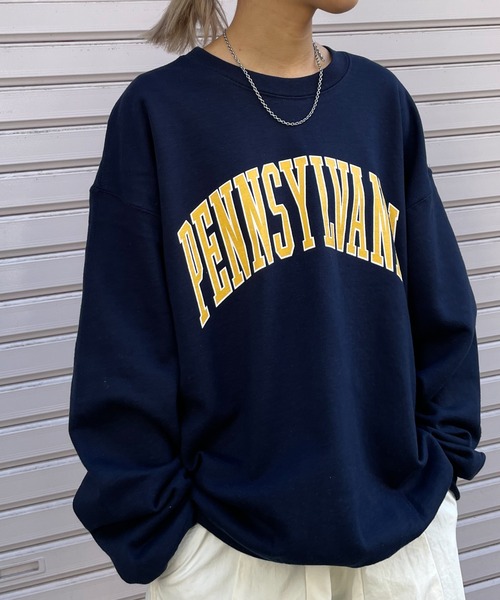 WEGO（ウィゴー）の「WEGO/カレッジロゴプルオーバー（スウェット