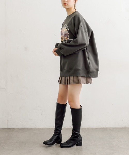 OLIVE des OLIVE（オリーブデオリーブ）の「ゆるプリントプルオーバー（スウェット・レディース・ライトグレー/アイボリー/ラベンダー/スミクロ・FREE）」の12枚目の写真