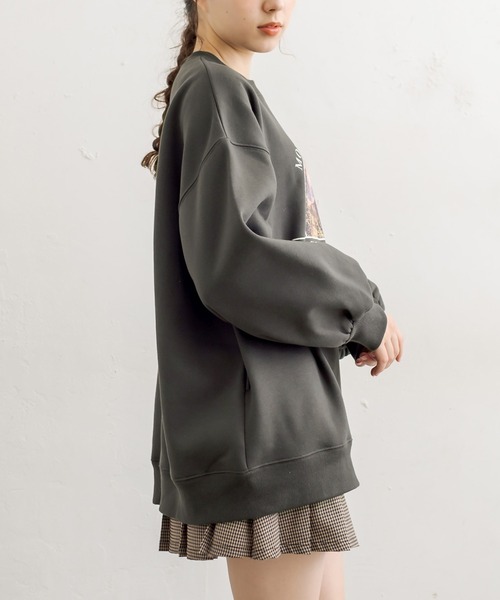 OLIVE des OLIVE（オリーブデオリーブ）の「ゆるプリントプルオーバー（スウェット・レディース・ライトグレー/アイボリー/ラベンダー/スミクロ・FREE）」の15枚目の写真