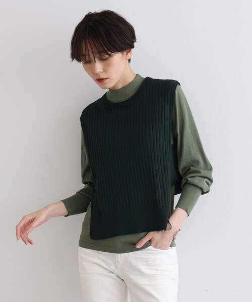 INDIVI（インディヴィ）の「◇【2点セット】ベストレイヤードニット