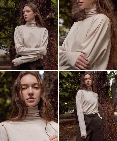 deBURN（デバーン）の「【deBURN 】パフスリーブ タートルネックニット / puff sleeve turtle_KN（ニット/セーター・レディース・ブラック/ブラウン/カーキ/ライトベージュ・FREE）」の18枚目の写真