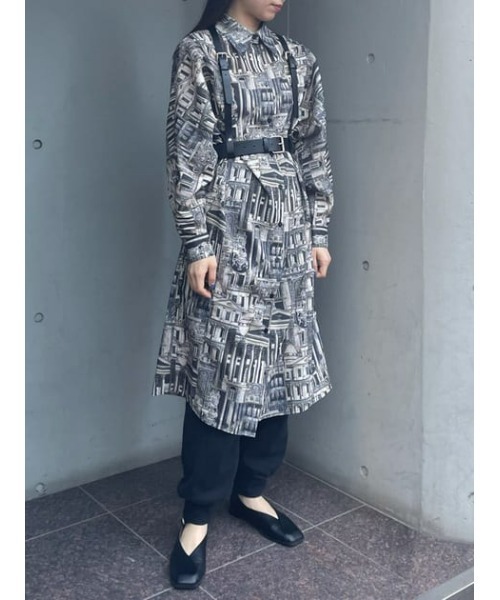 moussy マウジー　ARCHITECTURE SHIRT ドレス MOUSSY ARCHITECTURE SHIRT ドレス BLK -靴＆ファッション通販